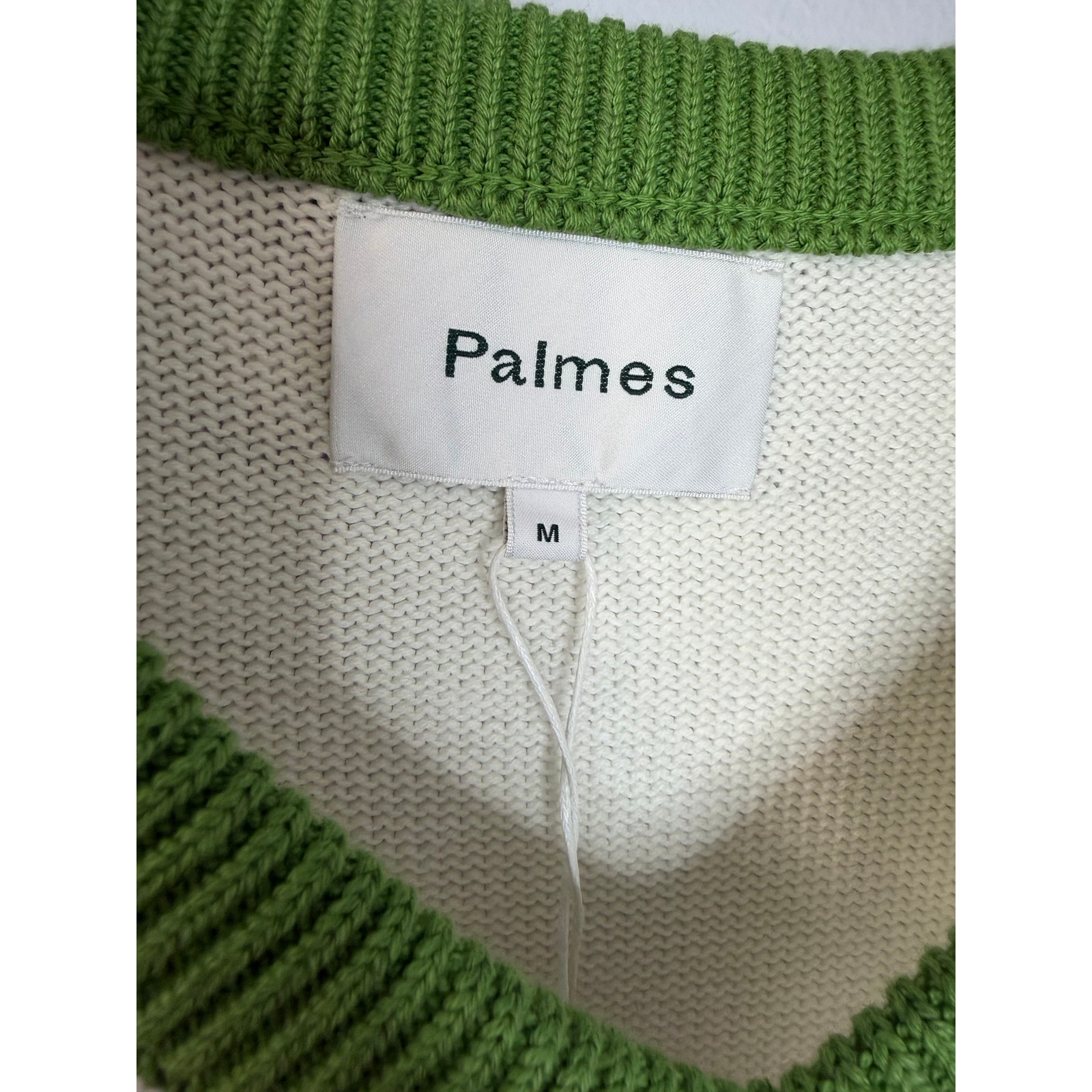 Palmes Off-White Pftc V Neck Knit Sweater Cotton Tennis Preppy Sz M New — image 8 of 8